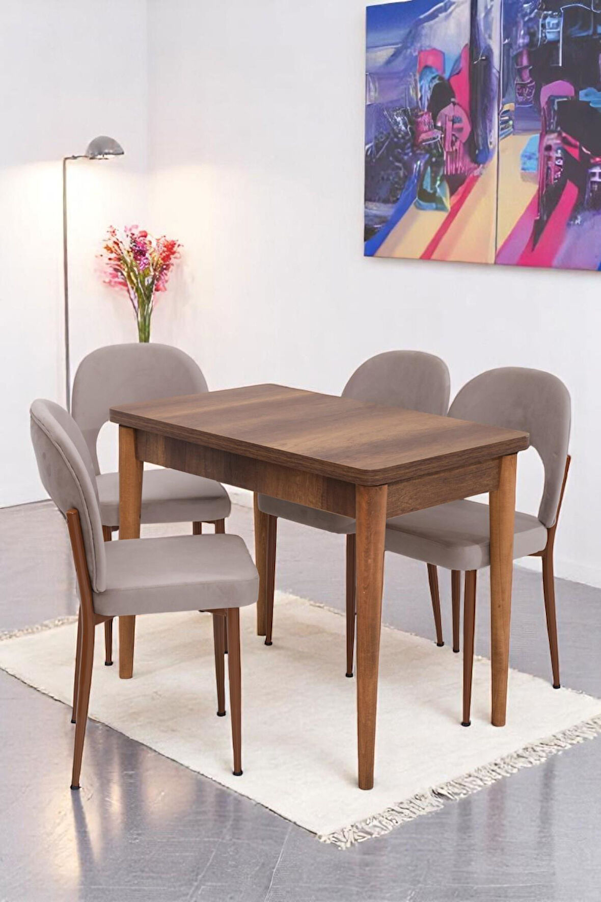 Damla Hilal MDF Mutfak Masa Sandalye Takımı 60x100cm