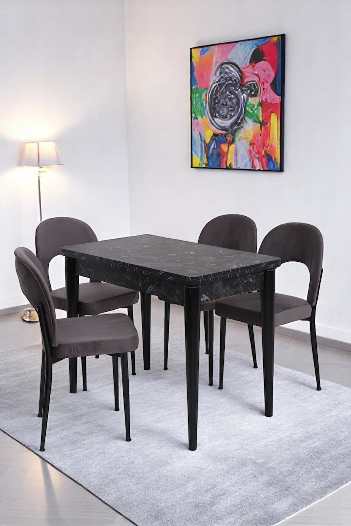Damla Hilal MDF Mutfak Masa Sandalye Takımı 60x100cm
