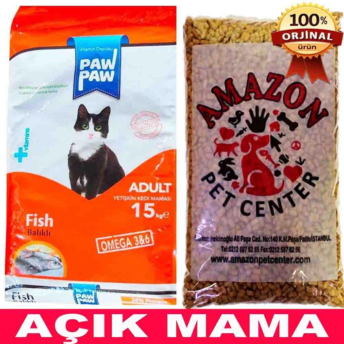 Paw Paw Balıklı Yetişkin Kedi Maması Açık 1 Kg