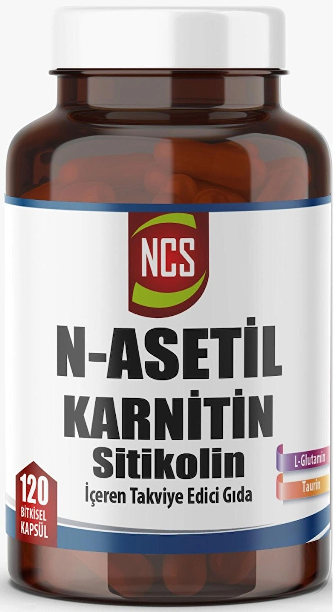 N-Asetil Karnitin L-Glutamin Taurin ve Sitikolin 120 Bitkisel Kapsül