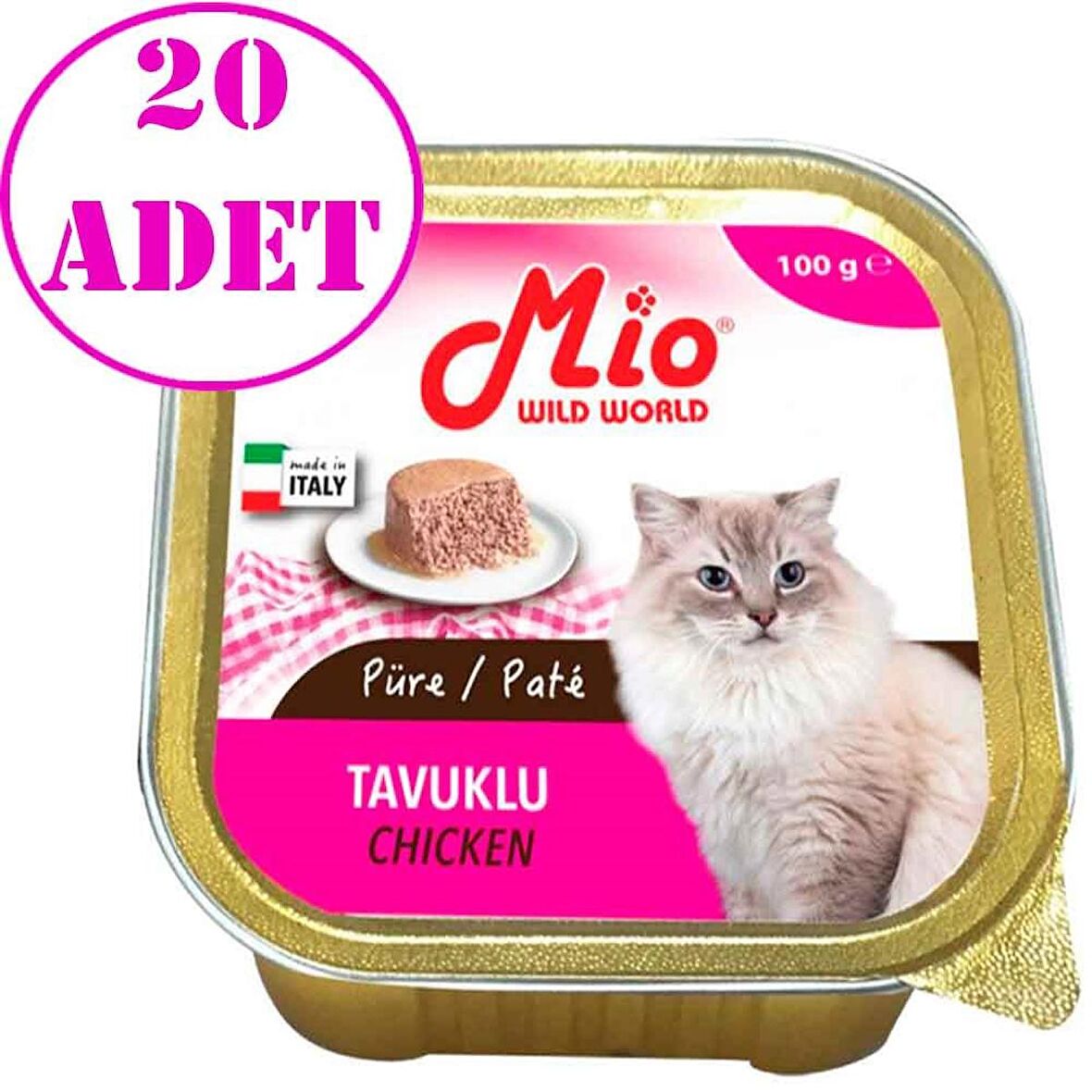 Mio Kedi Konservesi Tavuklu Püre 100 gr 20 AD