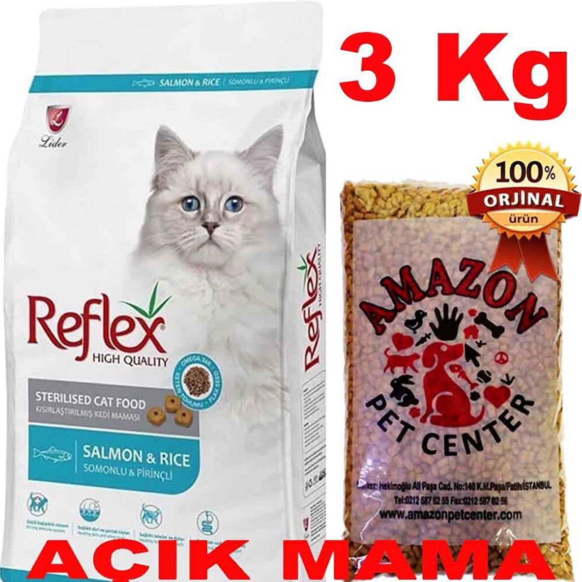 Reflex Kısır Somonlu Kedi Maması Açık 3 Kg