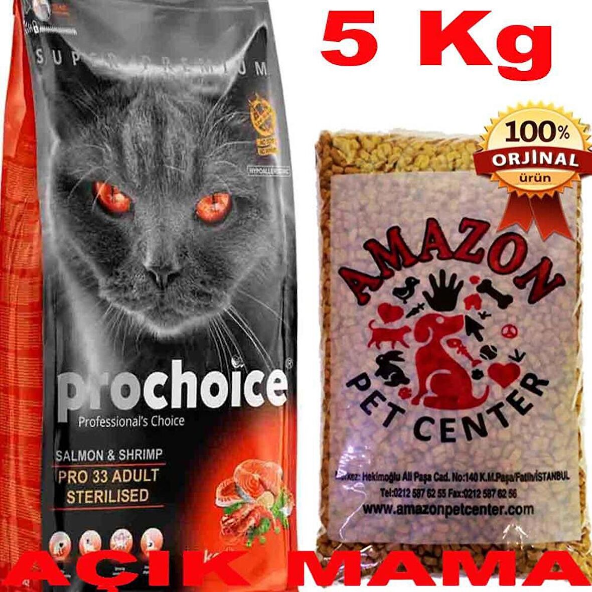 Prochoice Pro 33 Somonlu Kısırlaştırılmış Kedi Maması Açık 5 Kg