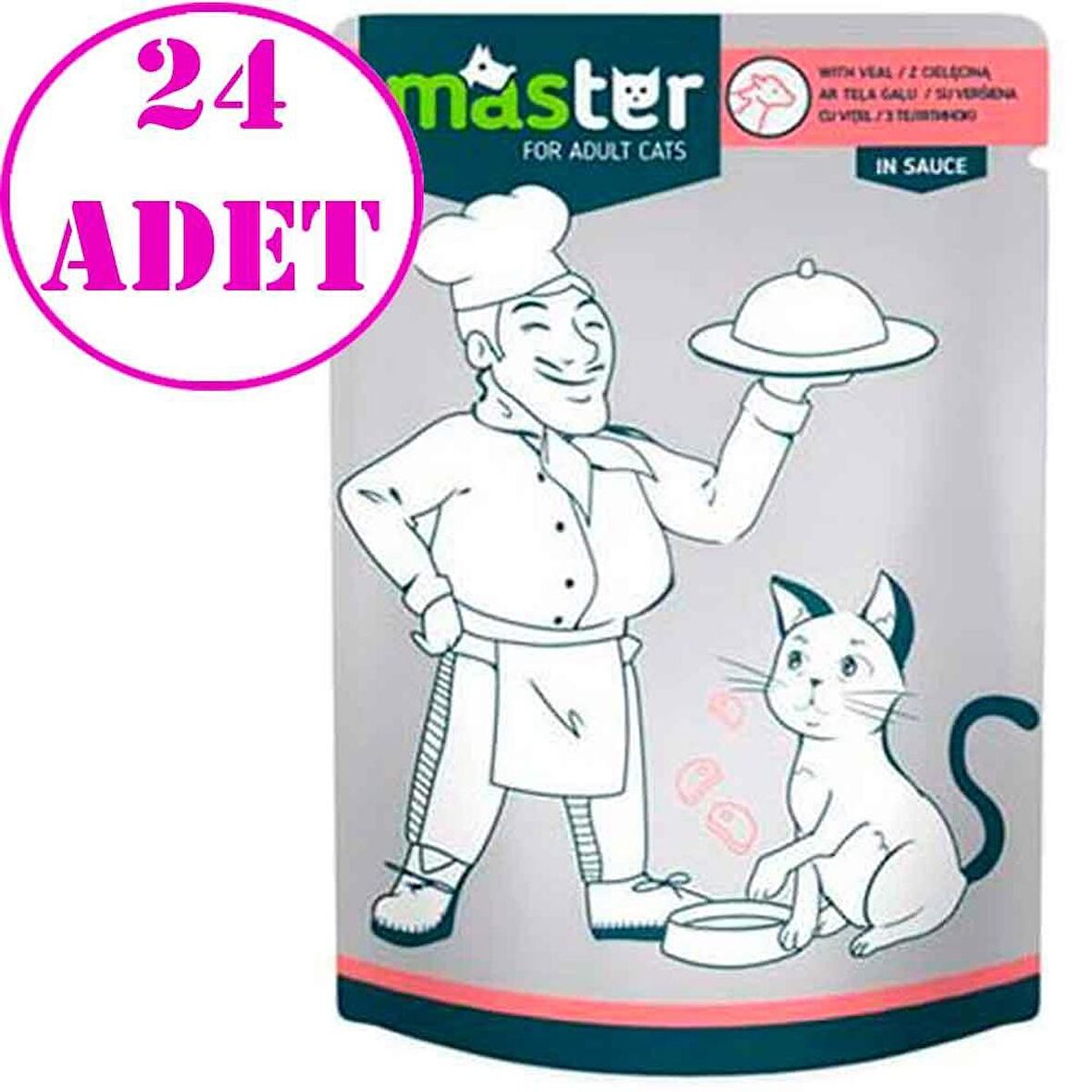 Master Kedi Konservesi Dana Etli 80 gr 24 AD