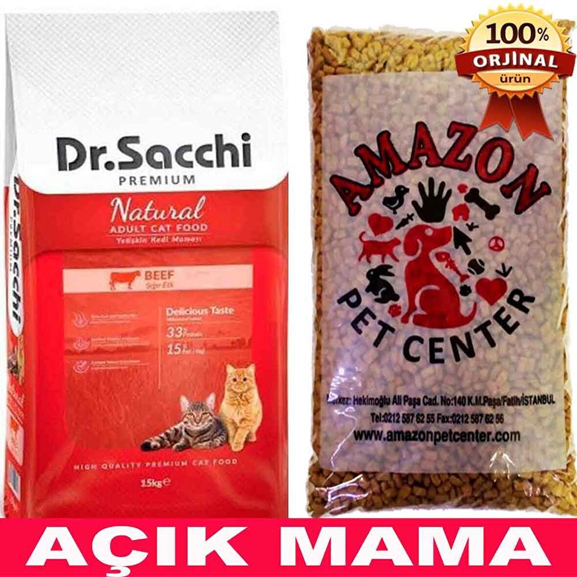 Dr Sacchi Sığır Etli Kedi Maması Açık 1 Kg