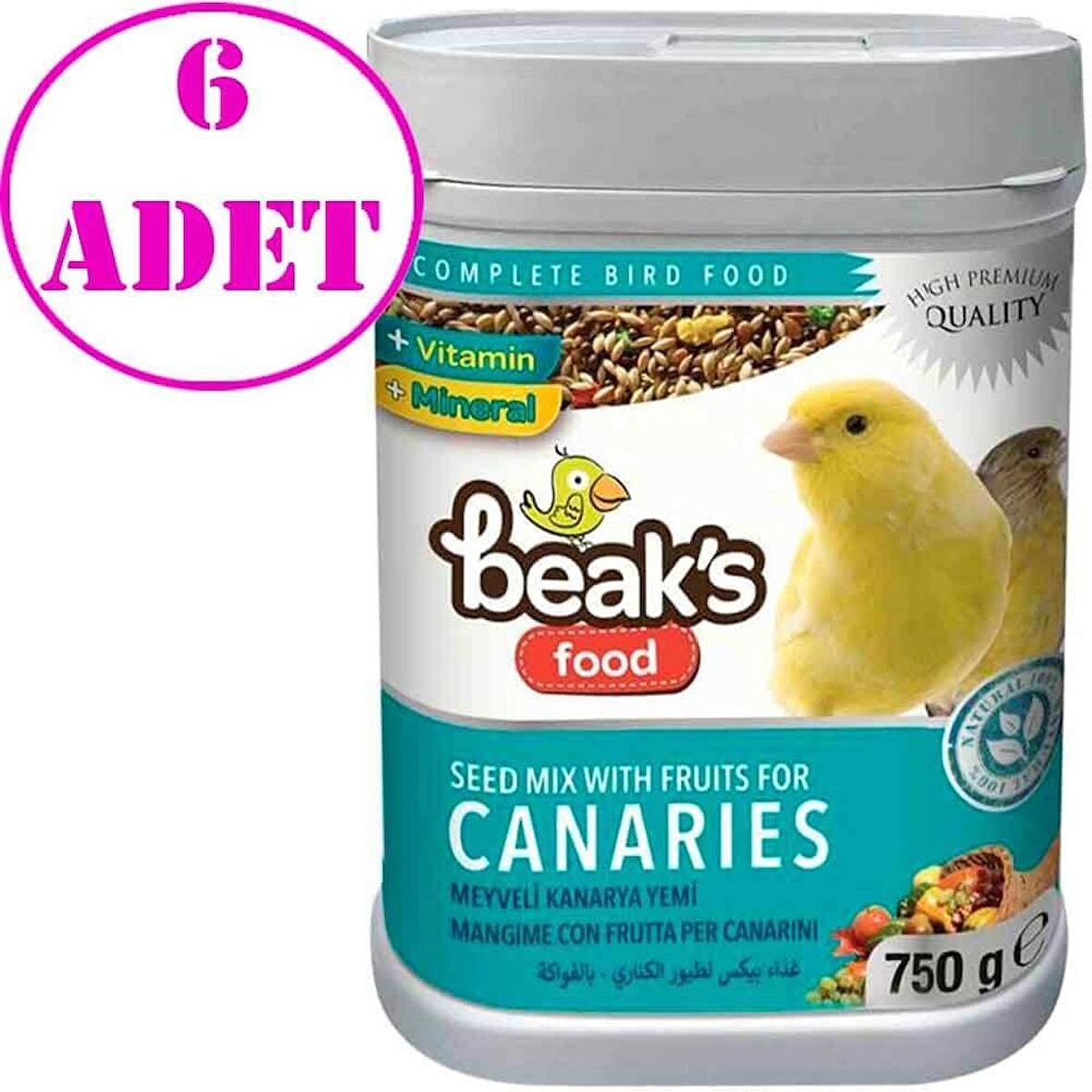 Beaks Meyveli Karışık Kanarya Yemi 750 Gr 6 AD