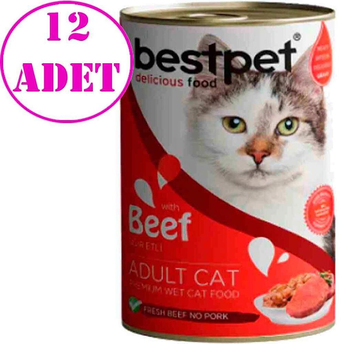 BestPet Kedi Konservesi Sığır Etli Jöle 400gr 12 AD