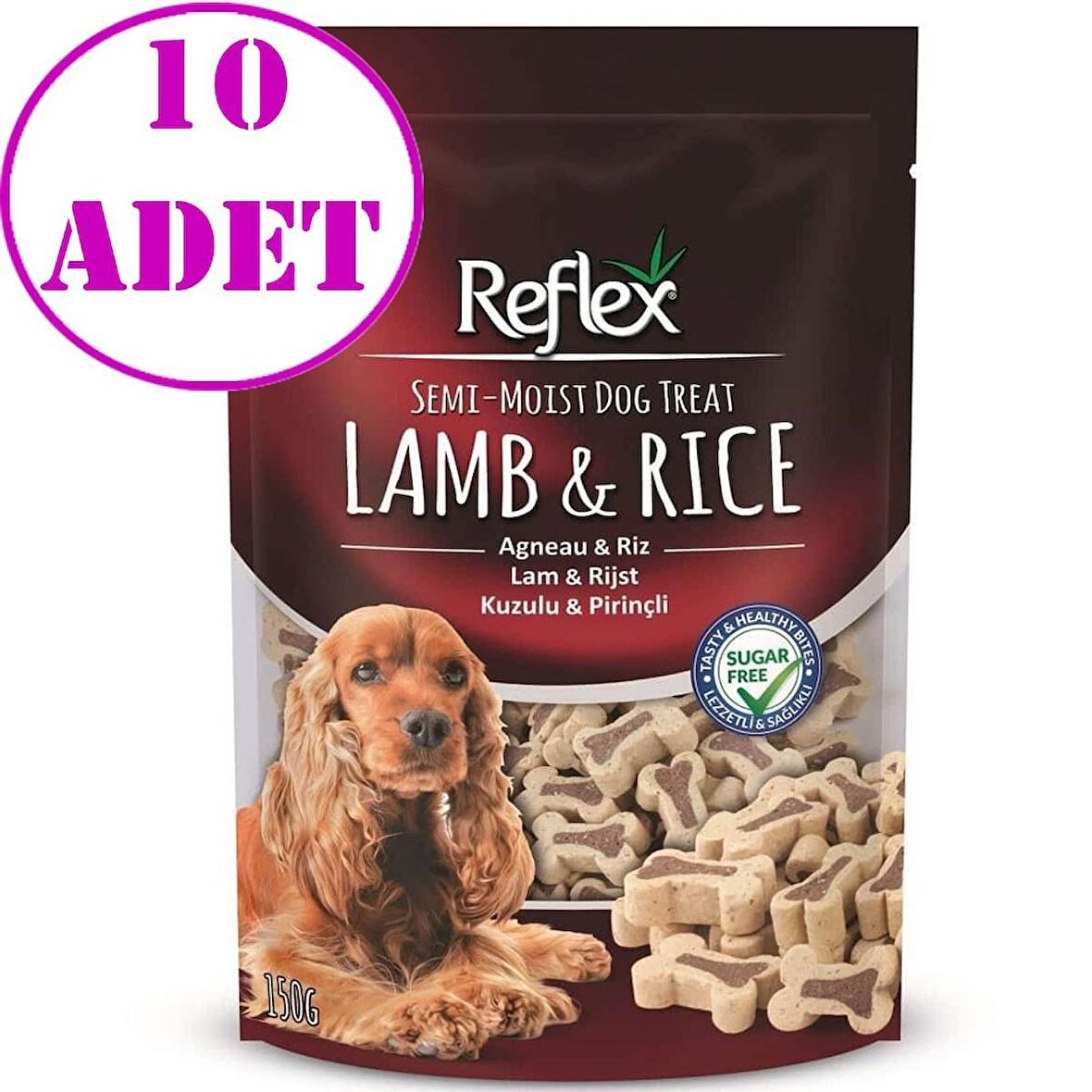 Reflex Kuzulu ve Pirinçli Yumuşak Köpek Ödülü 150gr 10 AD
