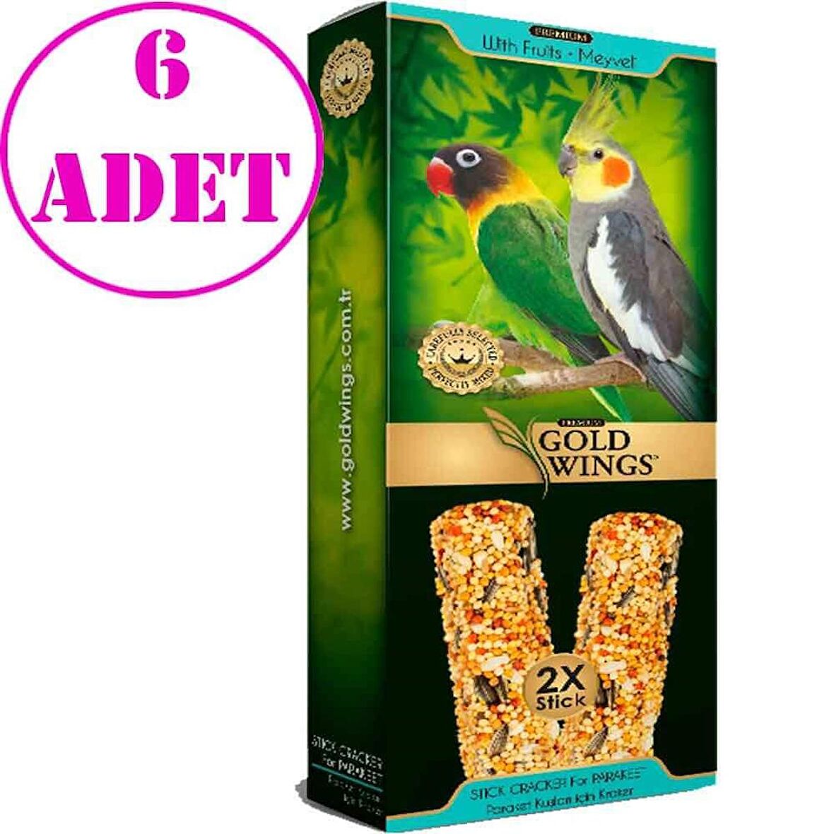 Gold Wings Premium Paraket Krakeri Meyveli 2'li Paket 6 AD