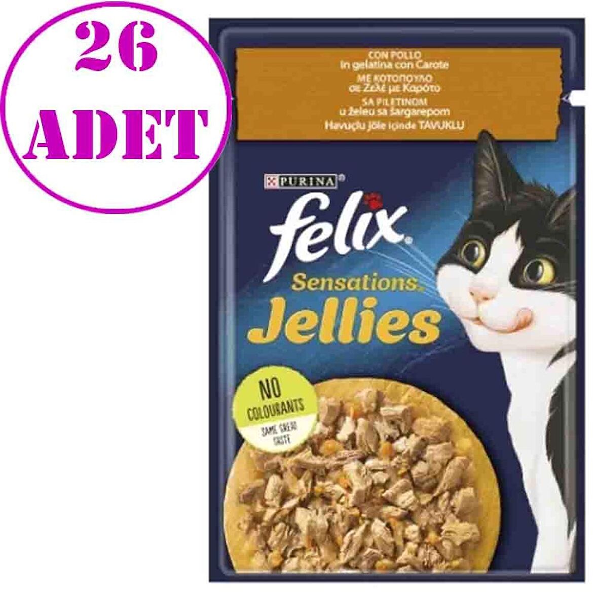 Felix Sensations Tavuklu ve Havuçlu Yaş Kedi Maması 85 gr 26 AD