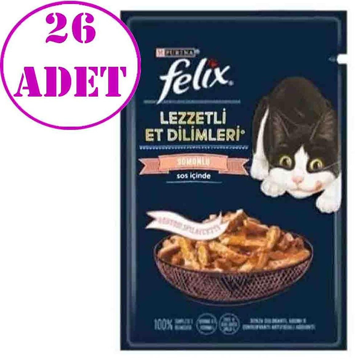 Purina Felix Somonlu Lezzetli Et Dilimleri Punch 80 Gr 26 Adet