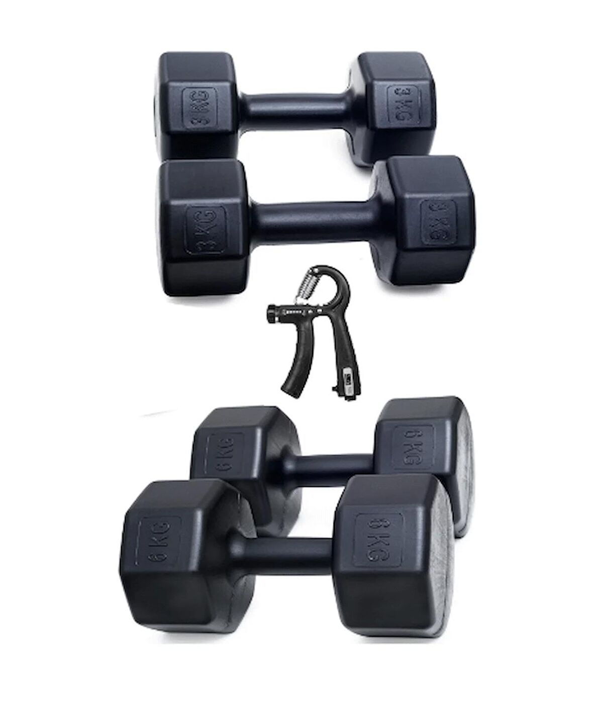 PS SPOR 18 Kg Dambıl Set 6Kg X2 Ad 3Kg X2 Ad + SAYAÇLI AYARLANABİLİR EL YAYI