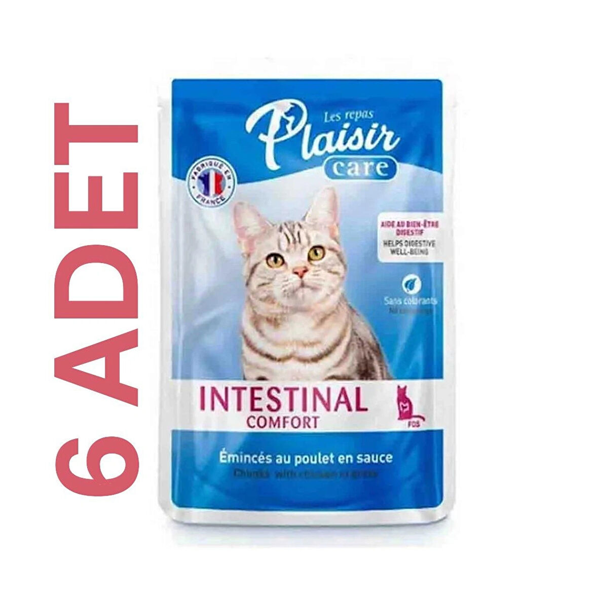 Plaisir Care Intestinal Comfort Sos İçinde Tavuklu Yetişkin Kedi Konservesi 6*85 gr (6ADET)