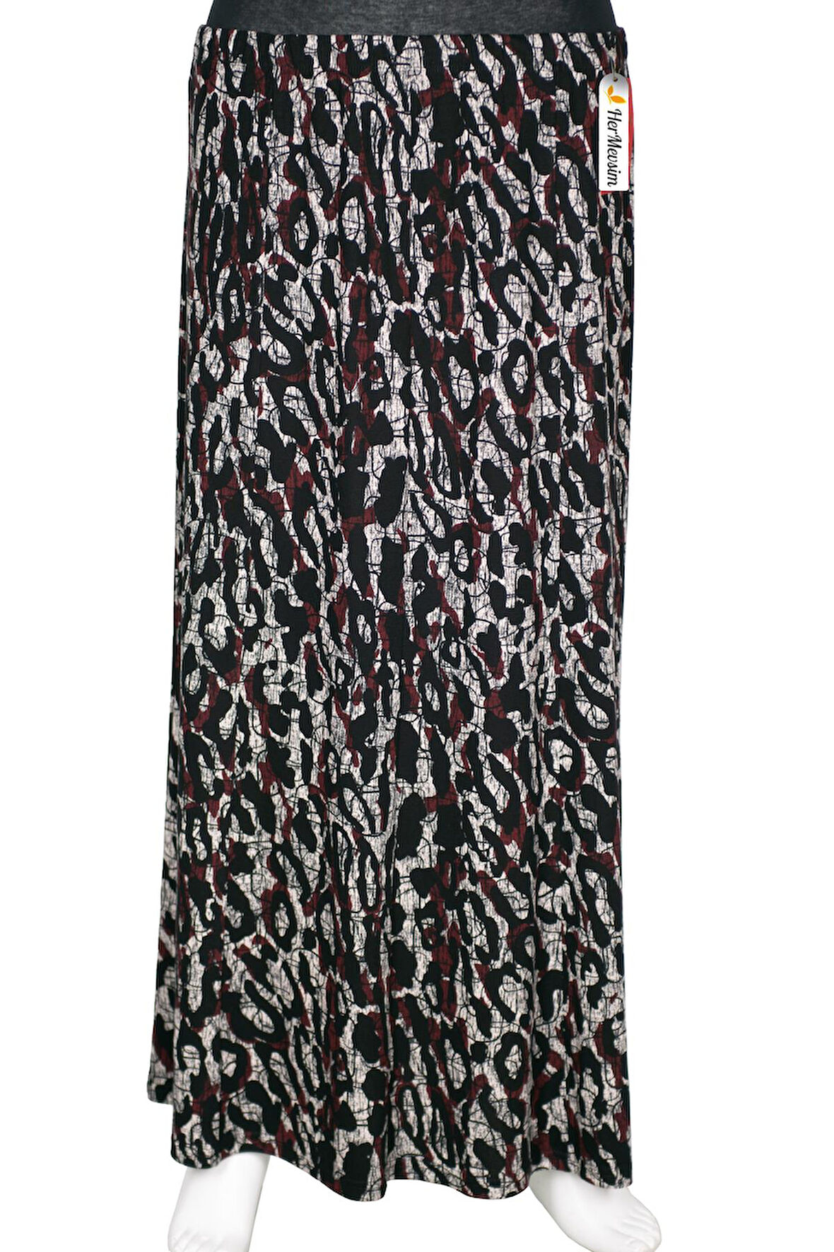 Hesna Kadın Betül 8 Parça Lastikli Astarsız Siyah Etek Desen 41