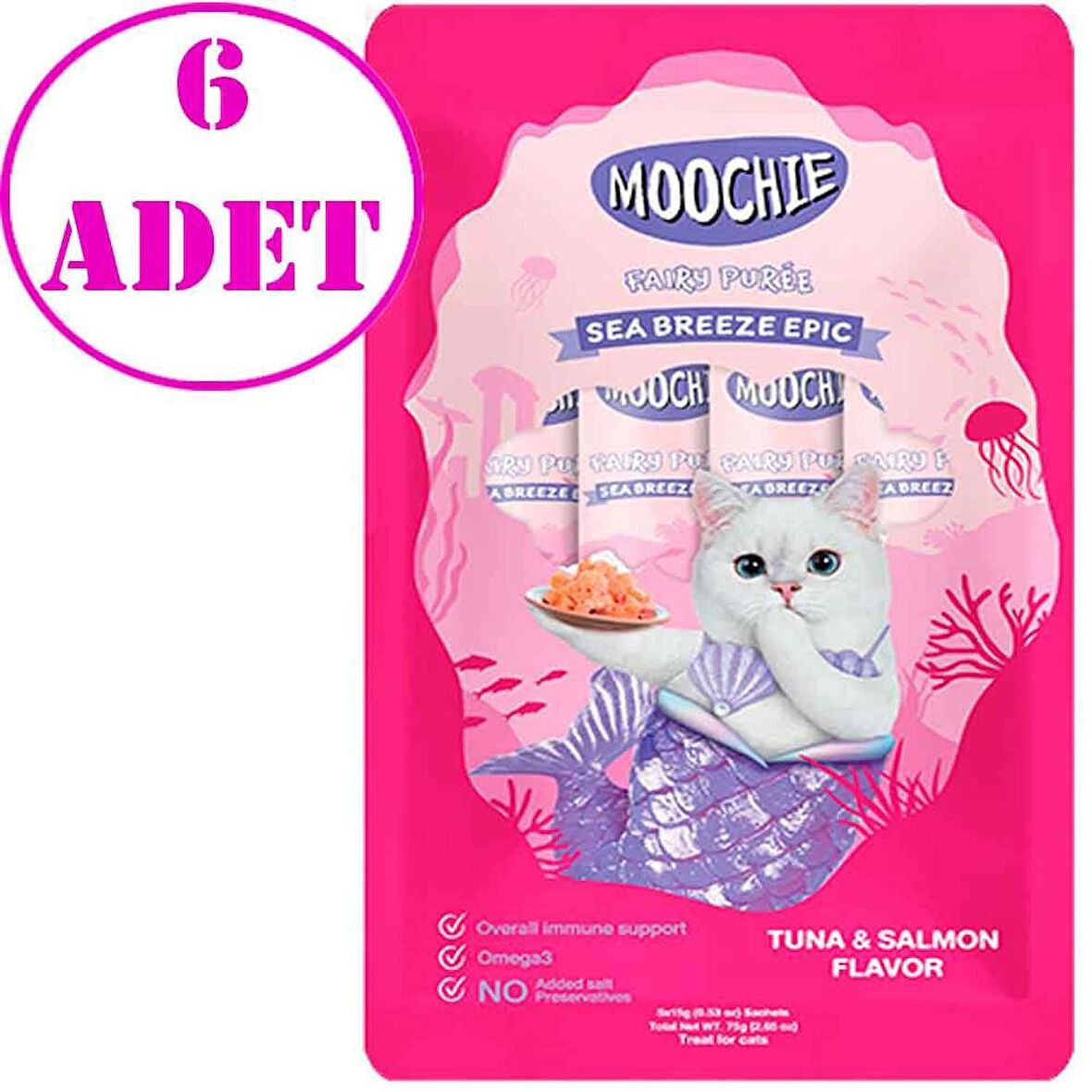 Moochie Sıvı Kedi Ödülü Ton Somon 5x15 Gr 6 AD
