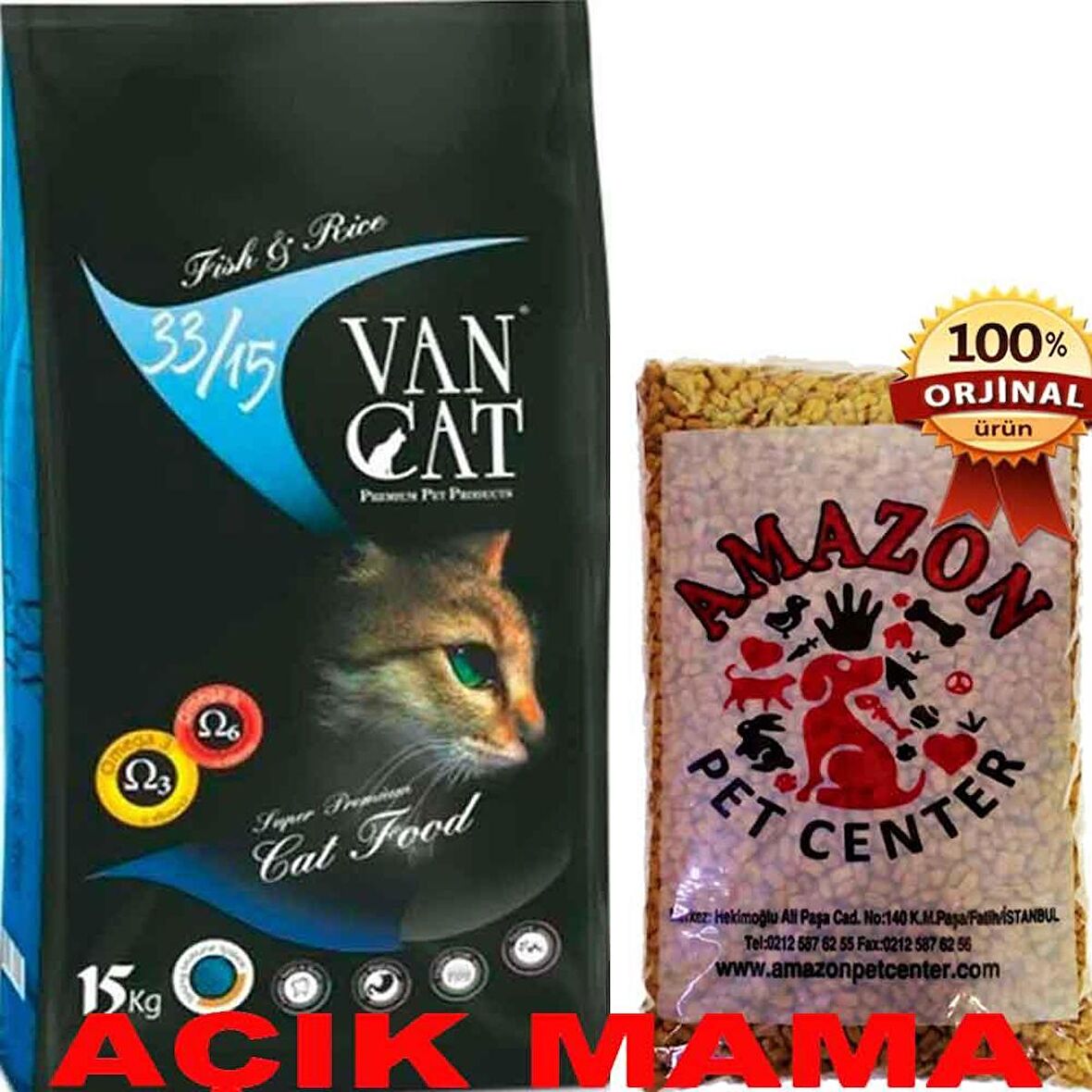 Vancat Balıklı Kedi Maması Açık 1 Kg