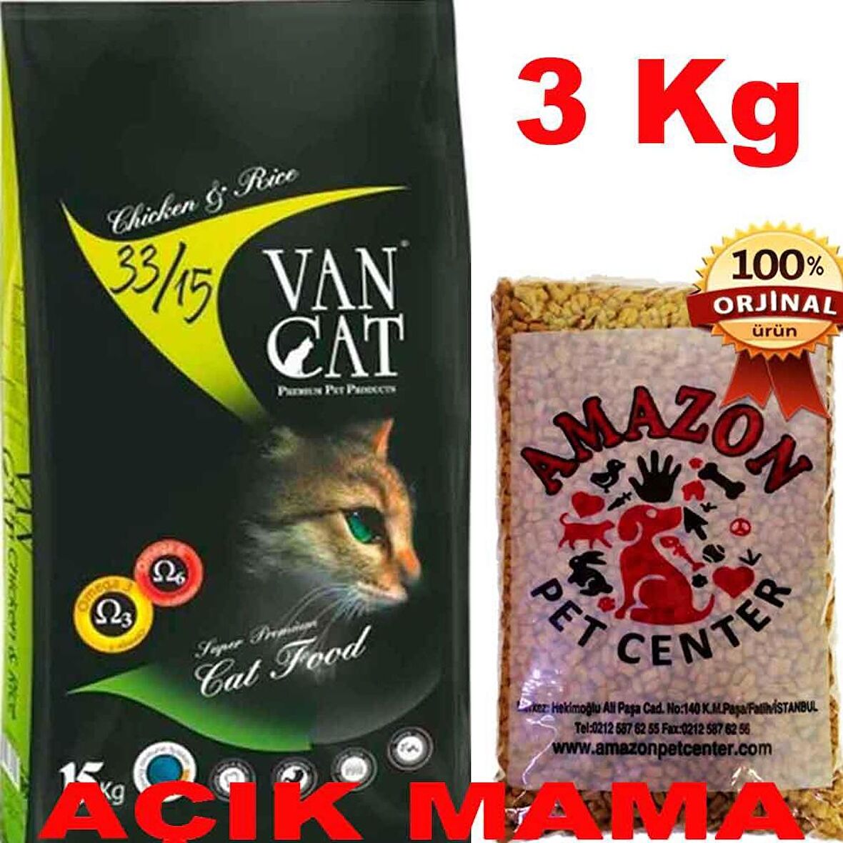 Vancat Tavuklu Kedi Maması Açık 3 Kg