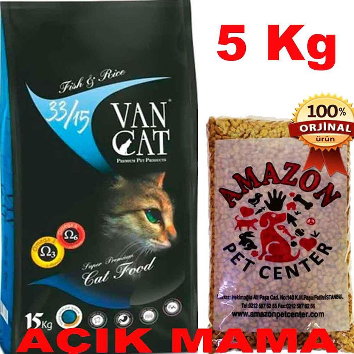 Vancat Balıklı Kedi Maması Açık 5 Kg