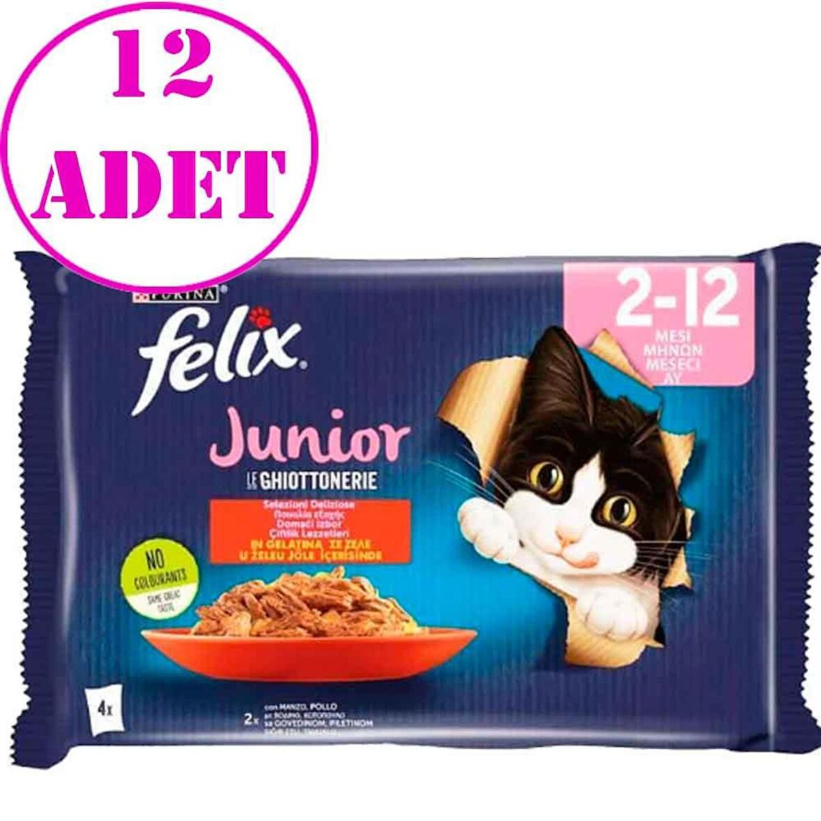 Felix Junior Yavru Kedi Maması 4 x 85 Gr 12 AD