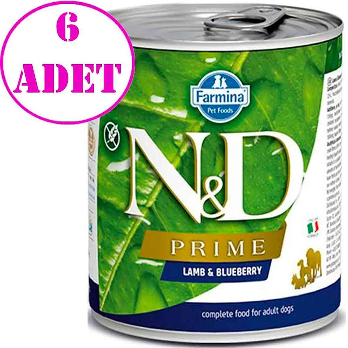 N&D Prime Kuzulu Yaban Mersini Köpek Konserve Maması 285 Gr 6 AD