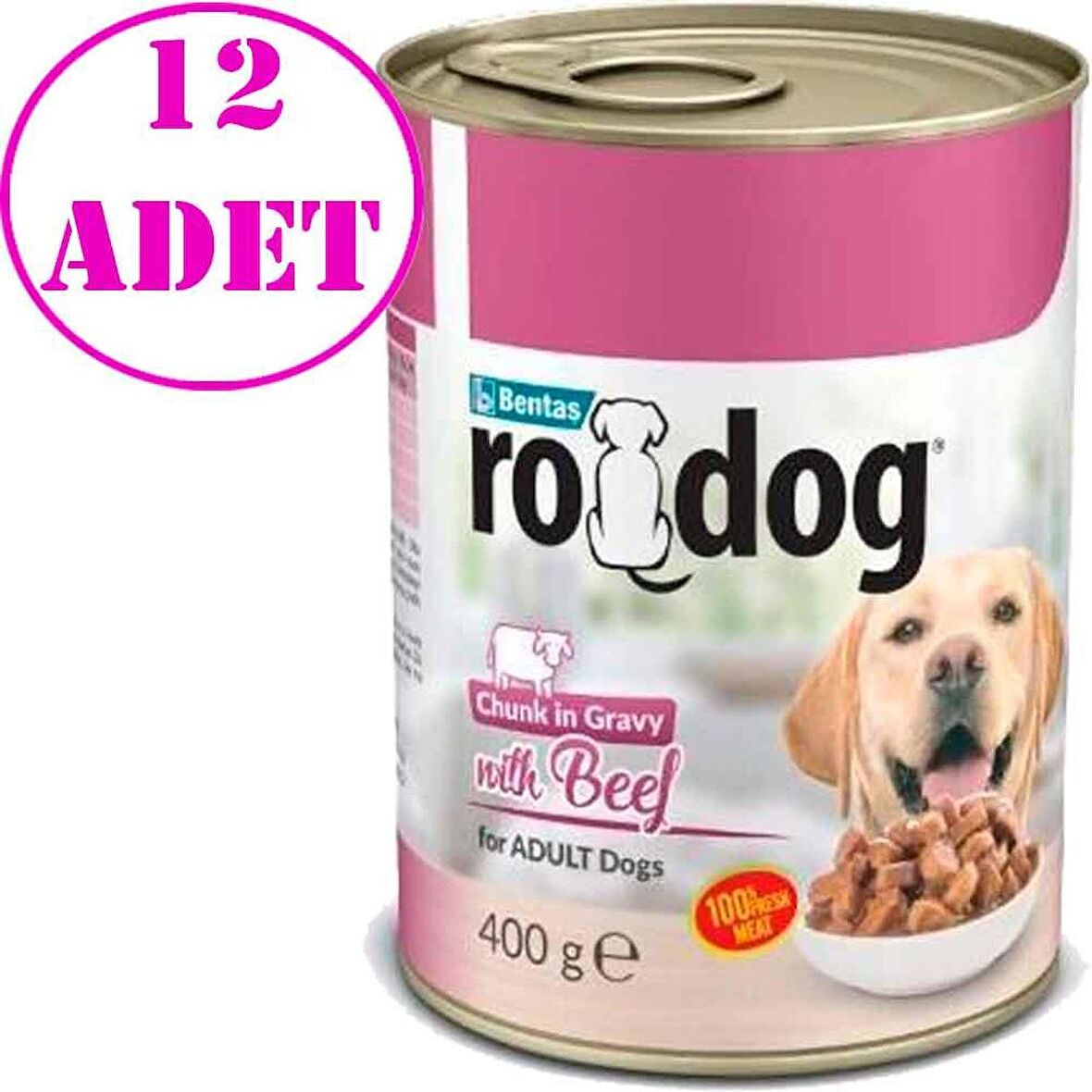 Ro Dog Sığır Etli Köpek Konservesi 400 Gr 12 AD