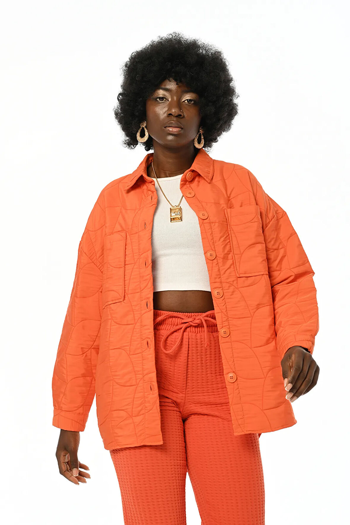 KADIN GEOMETRİK DESENLİ GÖMLEK