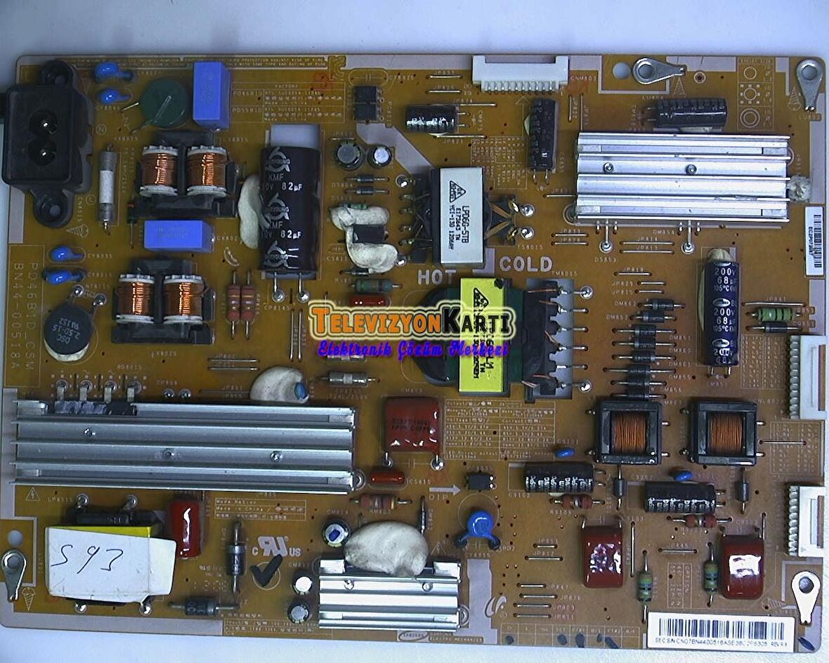 BN44-00518A, PD46B1D_CSM, PSLF121D04A, Samsung UE37ES6100, Power Board, Besleme, LTJ400HV05-C, Samsung