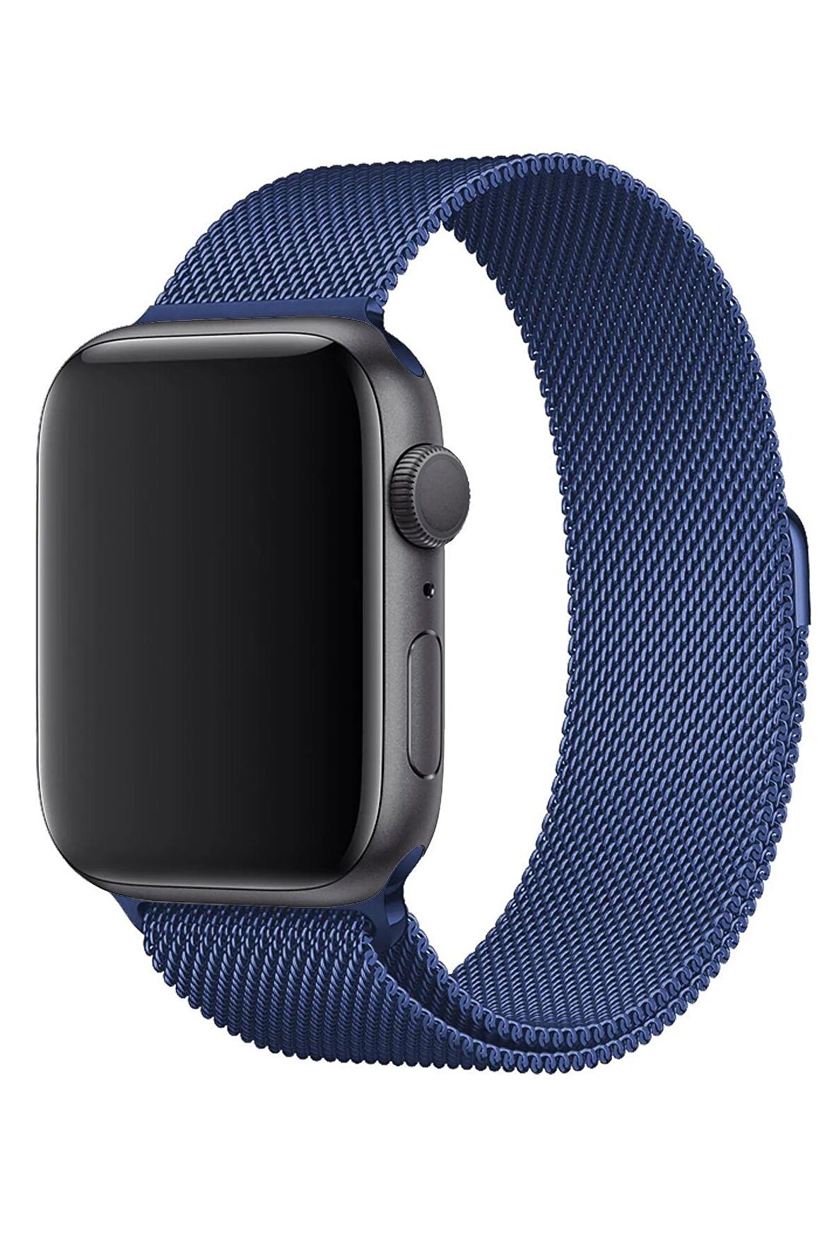 Megafox Apple Watch Seri 3/4/5/6/7/8/Se Hasır Metal Kordon Örgü Kayış Bileklik 38-40-41 MM Uyumlu