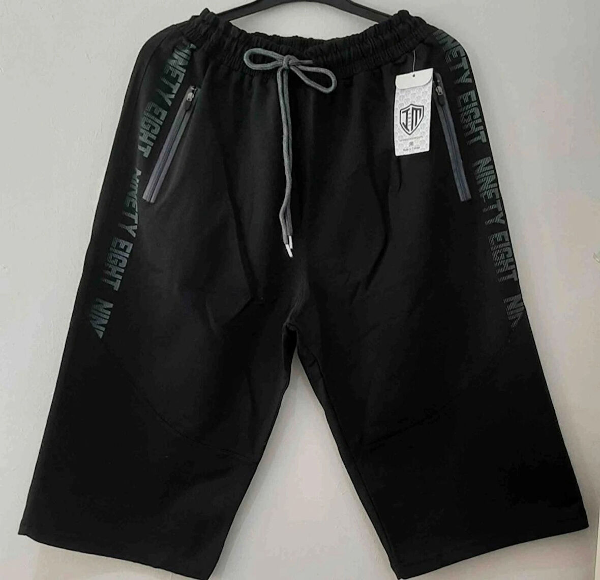  Erkek Battal Boy Kapri Cepler Fermuarlı Beden (3XL) Renk Siyah 