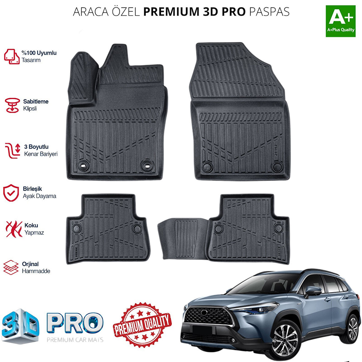 COROLLA CROSS ARACA ÖZEL 3D PASPAS 2022 2023 2024 2025