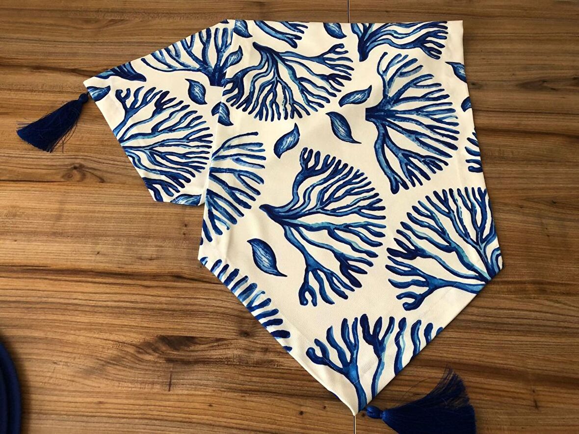 MAVİ MERCAN DESENLİ RUNNER