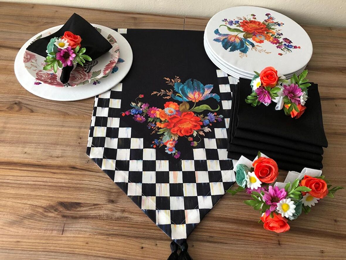 SOFRA SUNUM SETİ ÇİÇEK DESENLİ