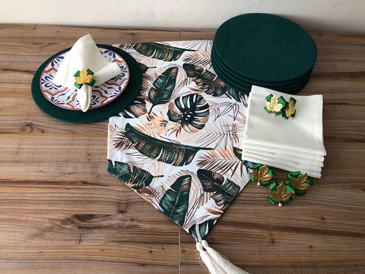 SOFRA SUNUM SETİ YAPRAK DESENLİ