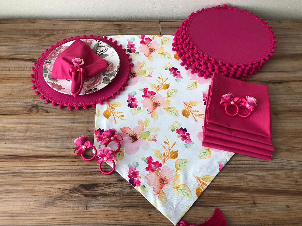 SOFRA SUNUM SETİ SULUBOYA ÇİÇEK DESENLİ