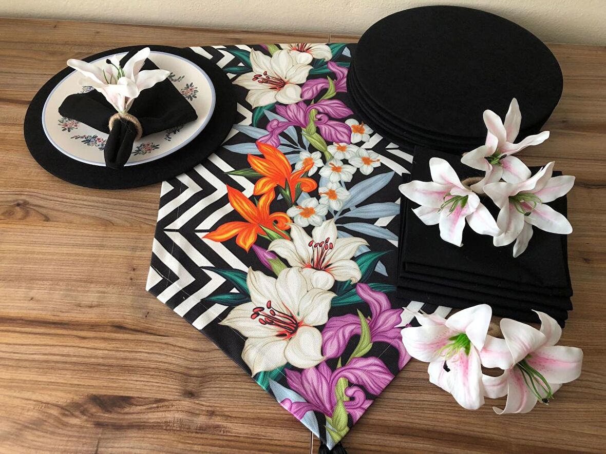 SOFRA SUNUM SETİ  LİLYUM DESENLİ