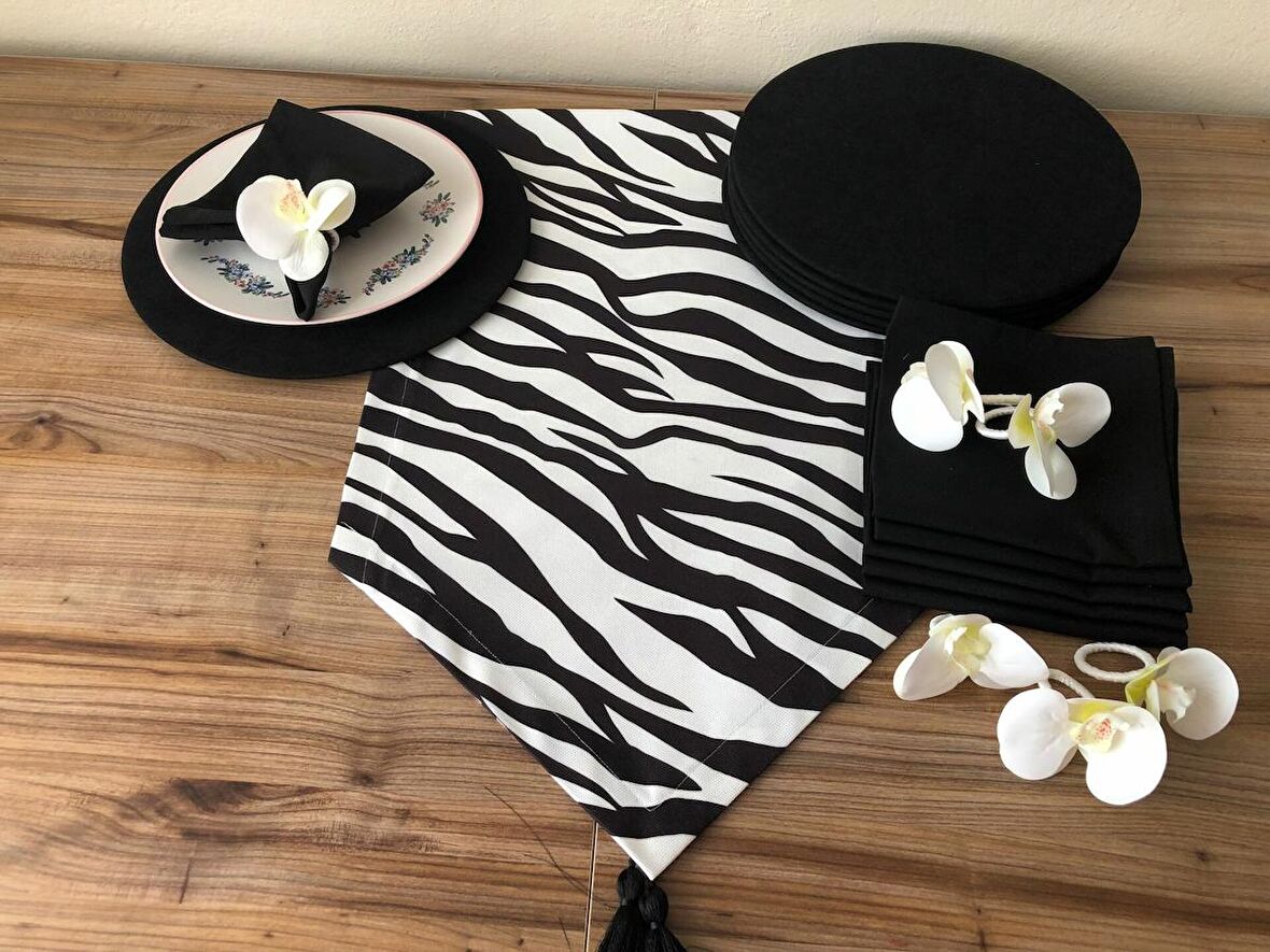 SOFRA SUNUM SETİ ZEBRA DESENLİ