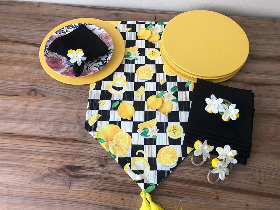 SOFRA SUNUM SETİ LİMON DESENLİ