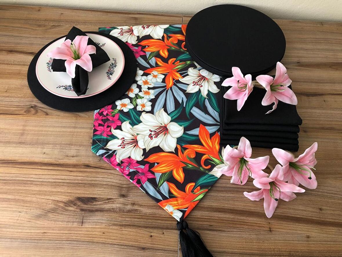 SOFRA SUNUM SETİ LİLYUM ÇİÇEK DESENLİ