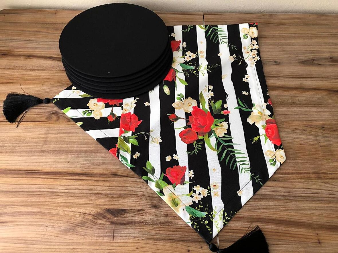 GÜL DESENLİ RUNNER & SUPLA