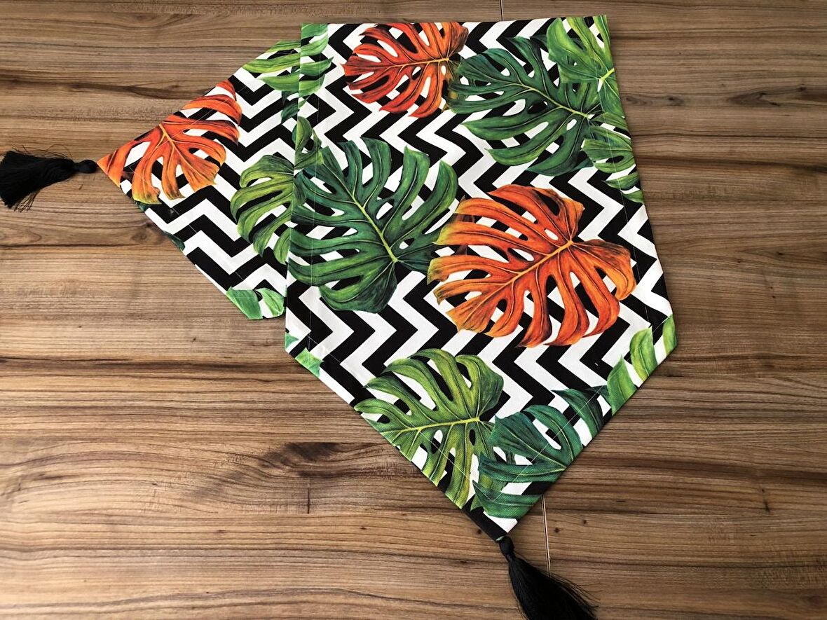 ZİGZAG ZEMİN TURUNCU  DEVETABANI  DESENLİ RUNNER