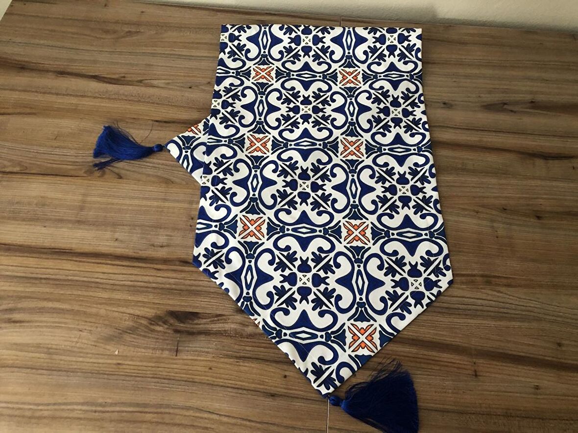 MAVİ ÇİNİ DESENLİ RUNNER