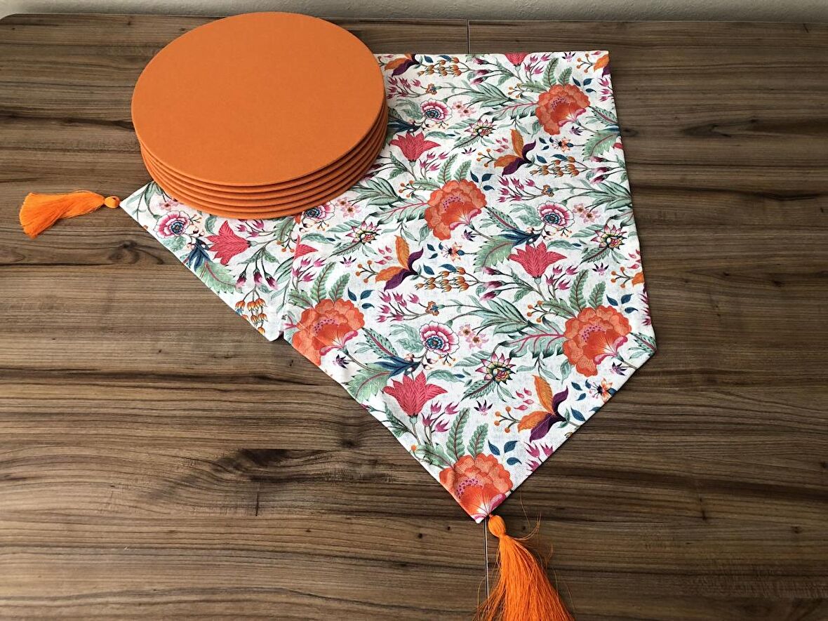 DOKULU EFEKTLİ MOTİF DESENLİ RUNNER & SUPLA