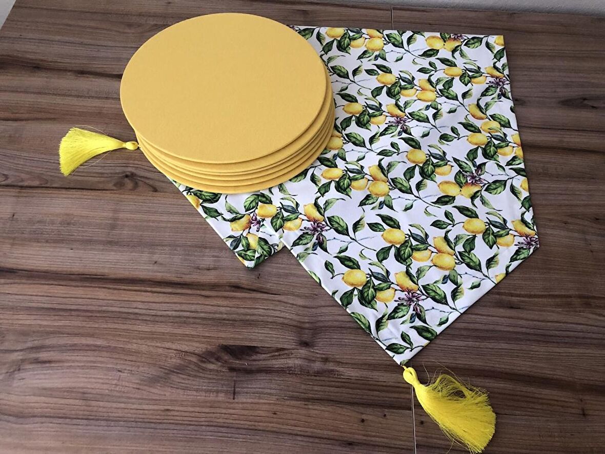 LİMON DESENLİ RUNNER & SUPLA