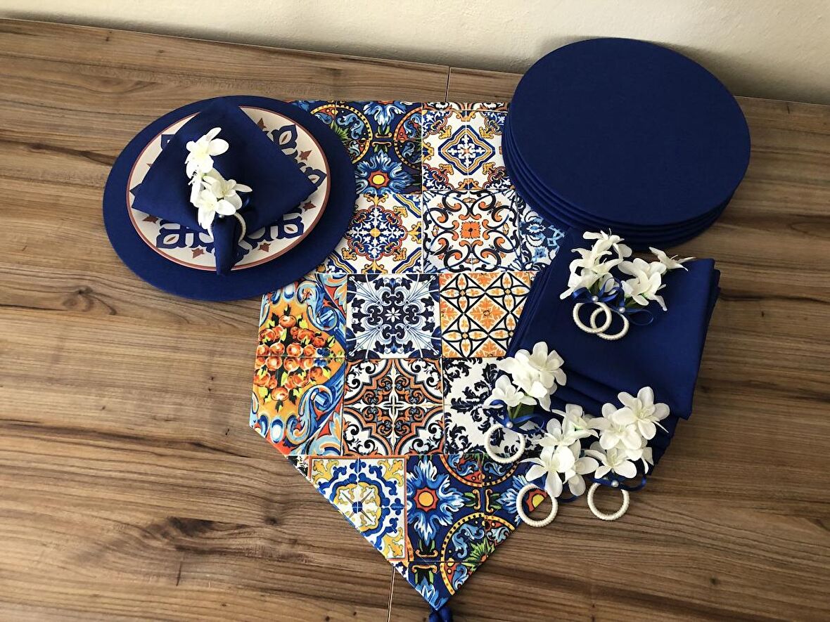 SOFRA SUNUM SETİ MAJOLİKA DESENLİ TAKIM