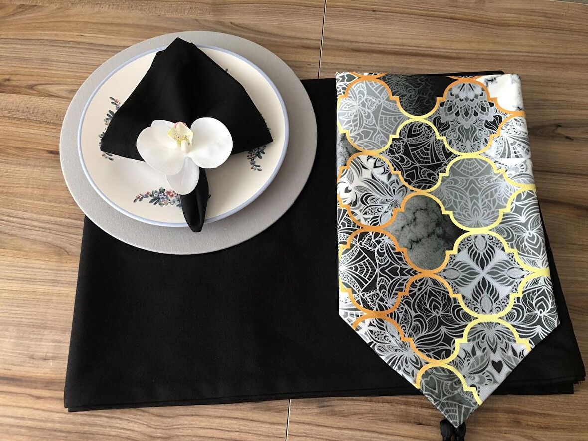 SOFRA SUNUM SETİ GRİ MOROCCAN DESEN