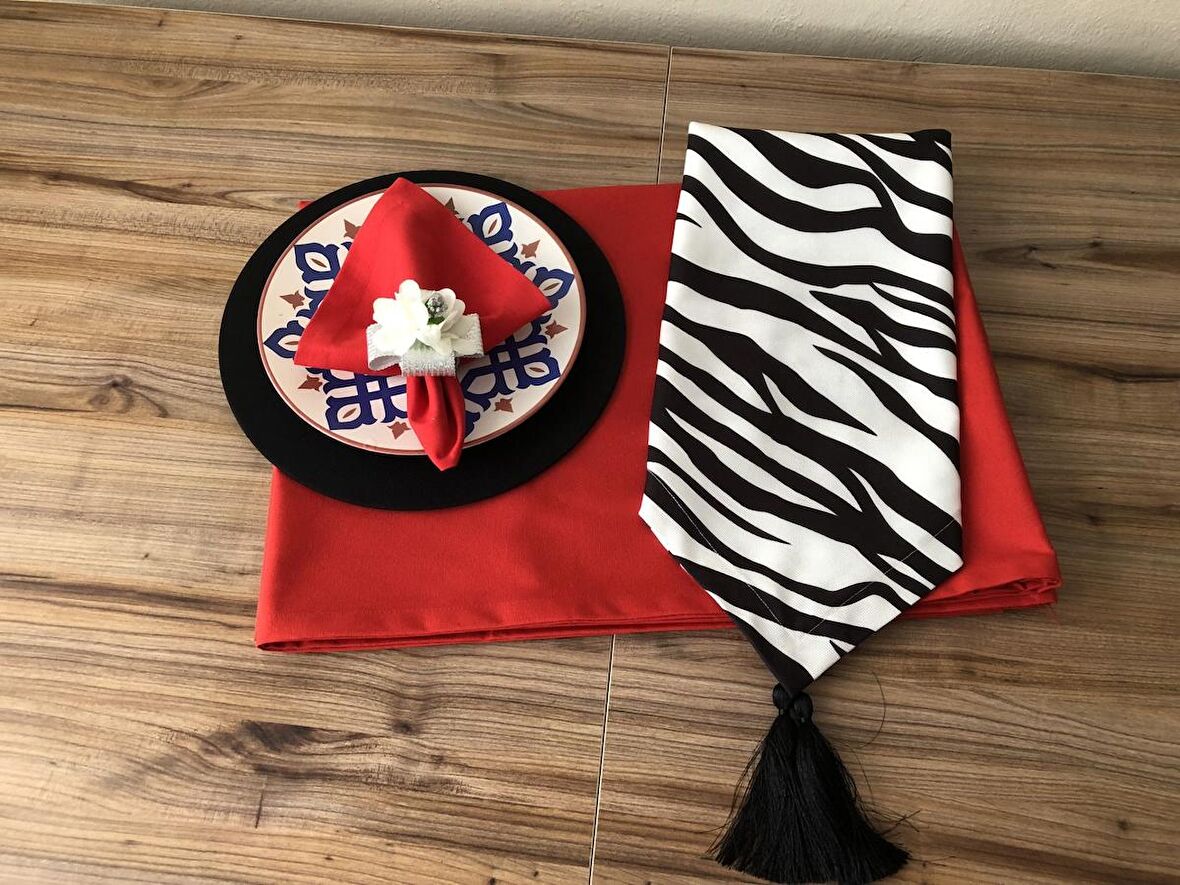 SOFRA SUNUM SETİ ZEBRA DESENLİ