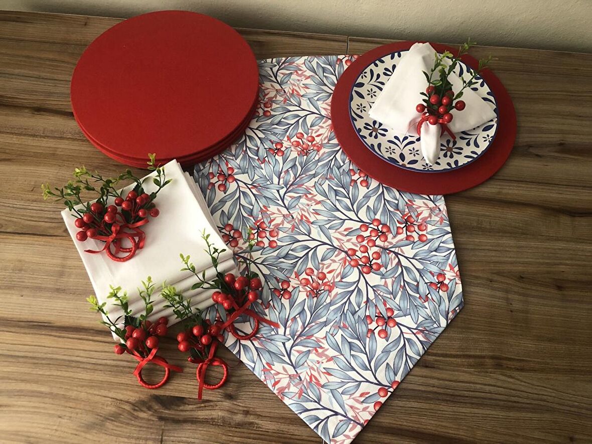 SOFRA SUNUM  SETİ KOKİNA ÇİÇEĞİ  DESENLİ