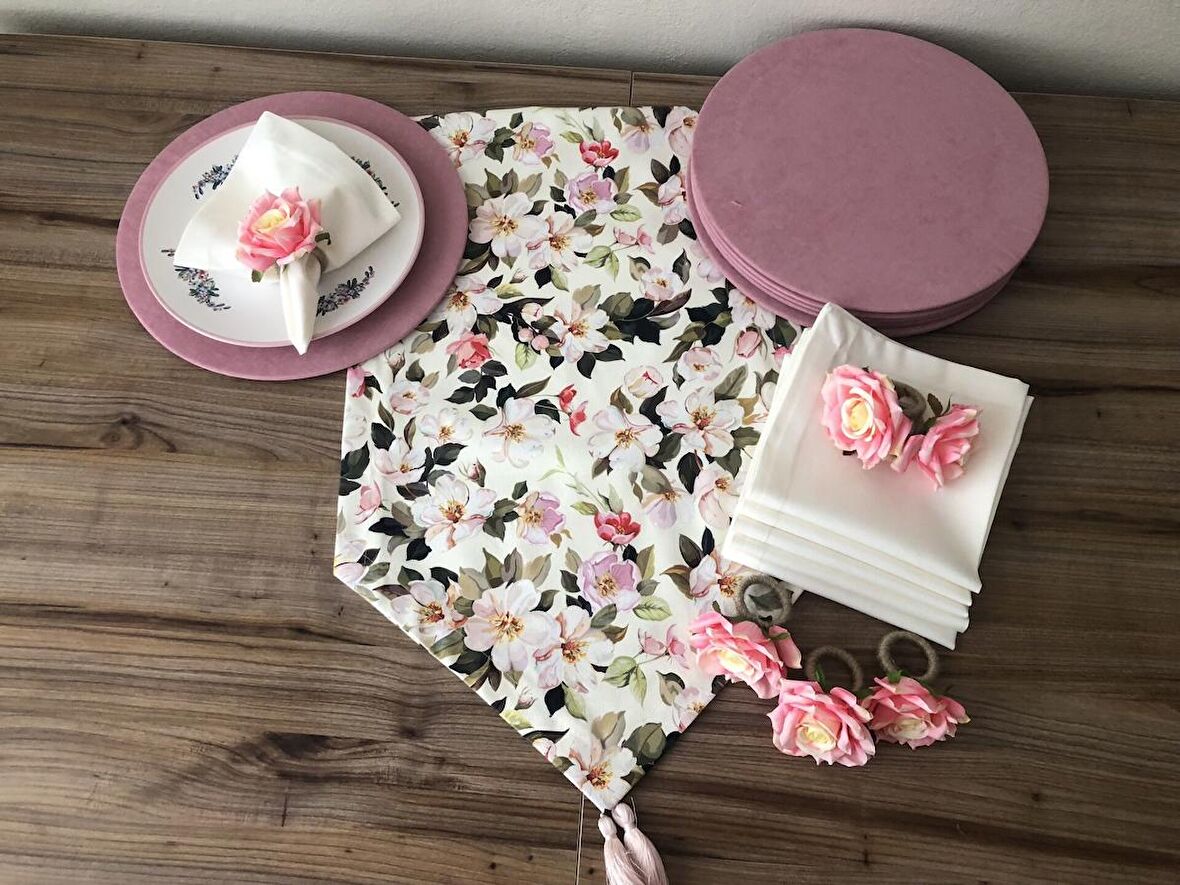 SOFRA SUNUM SETİ ÇİÇEK DESENLİ TAKIM