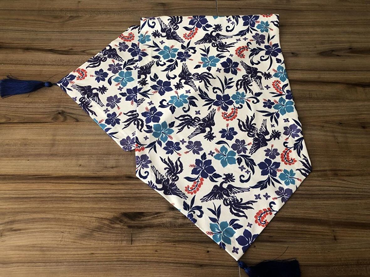 BLUE BLANC ÇİÇEK DESENLİ RUNNER