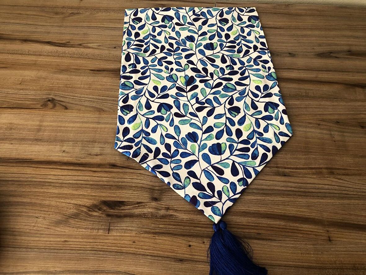 MAVİ YAPRAKLAR DESENLİ RUNNER